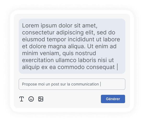 Interface de génération de contenu